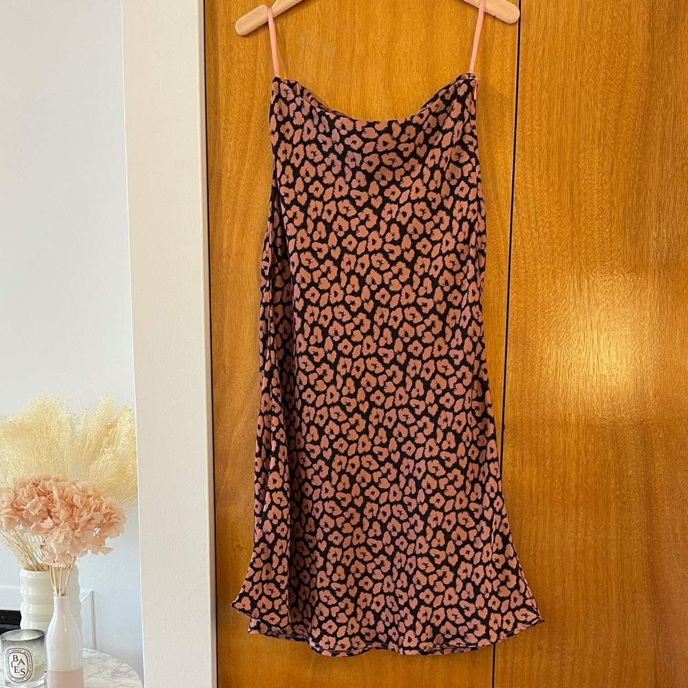 COTTON CANDY LA Pink Leopard Print Midi Skirt
